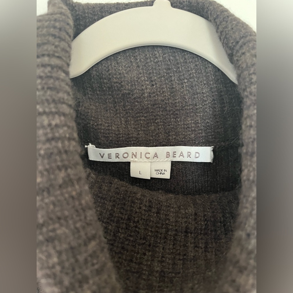 Veronica Beard Brown Asa Cashmere Turtleneck Sweater size Large - Picture 3 of 5